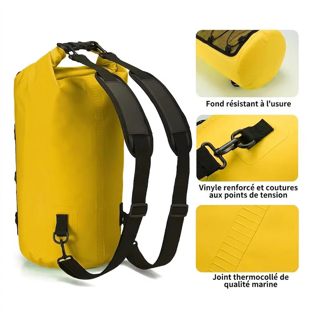 Sac à Dos Waterproof 10L 20L 30L - Robuste, Confortable & Etanche