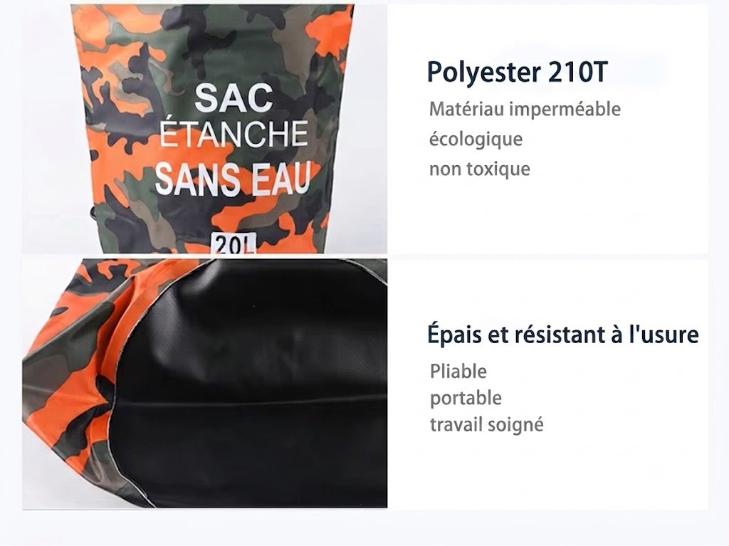 Sac à Dos Imperméable Camouflage 10L et 15L - Protection Totale Contre la Pluie
