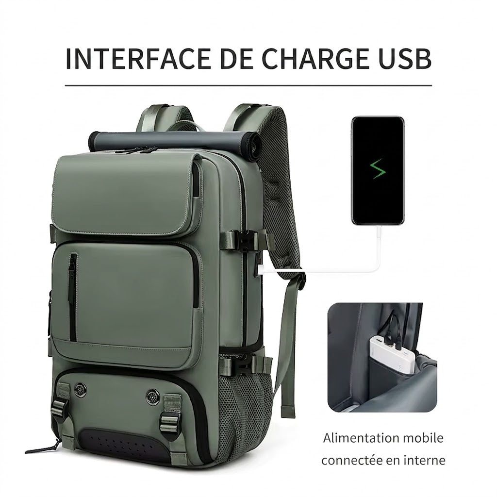 Sac à Dos de Voyage 40L - Compatible Avion & Grande Capacité