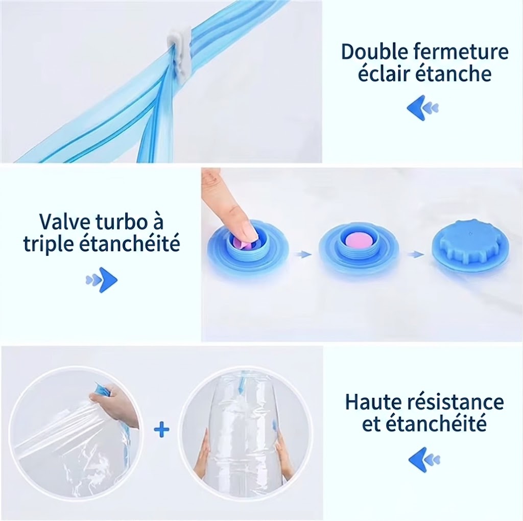 Kit de Sacs de Compression Sous Vide avec Pompe Manuelle