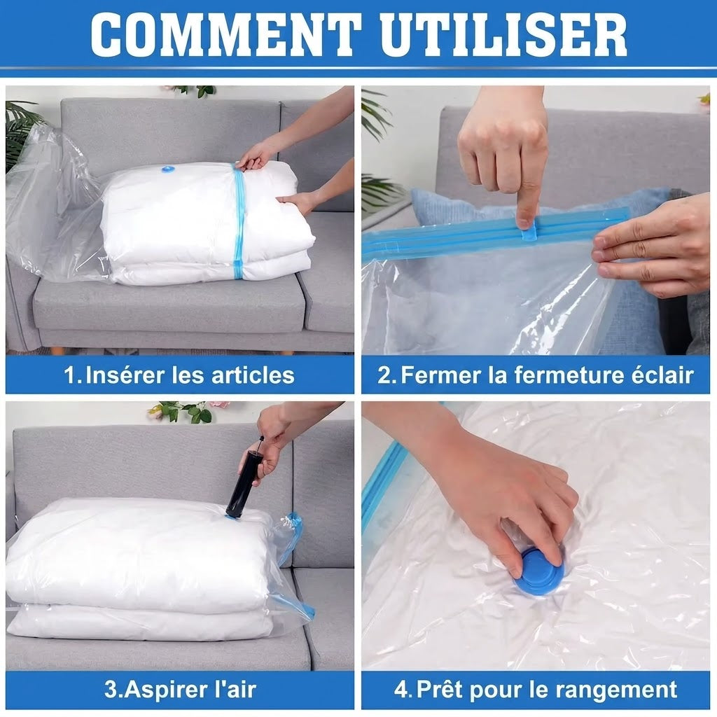 Kit de Sacs de Compression Sous Vide avec Pompe Manuelle