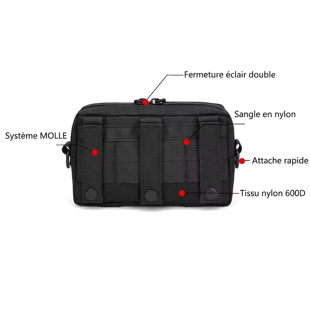 Pochette Tactique MOLLE -  Pratique & Discrète