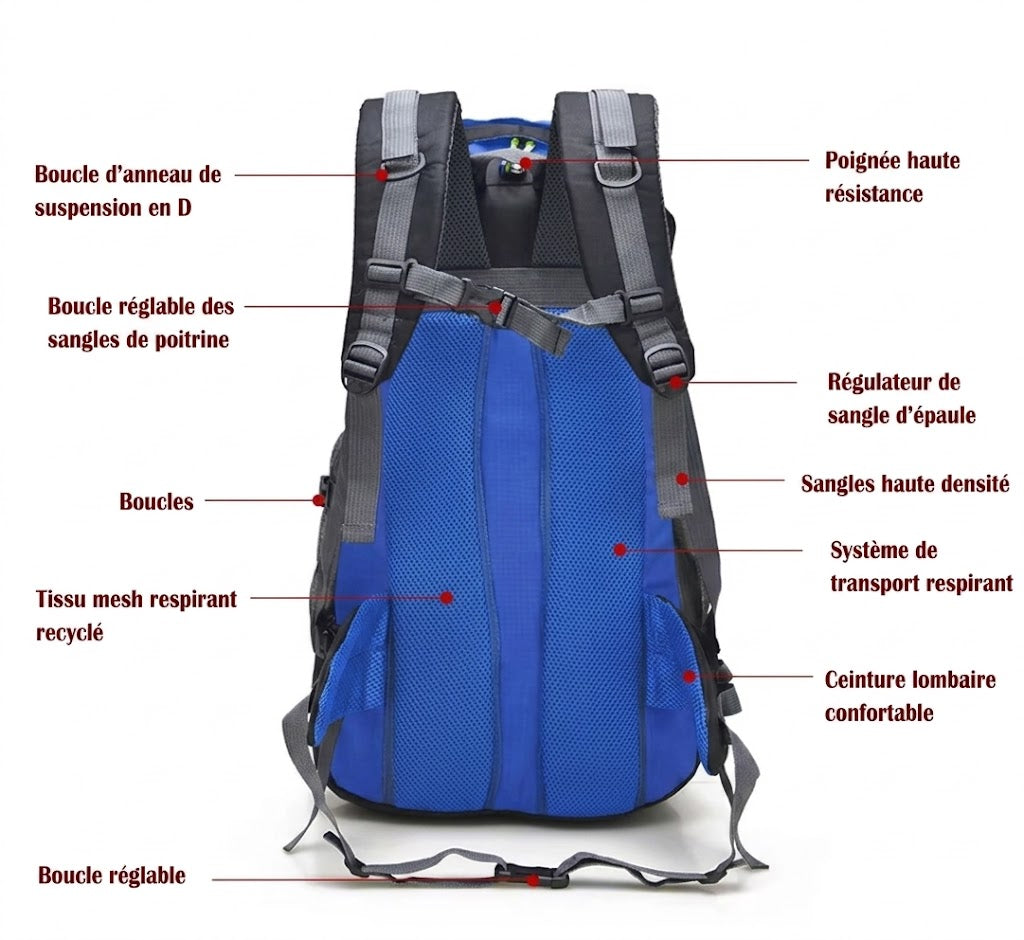 Sac à Dos Randonnée Technique 50L - Conçu pour les Longues Distances