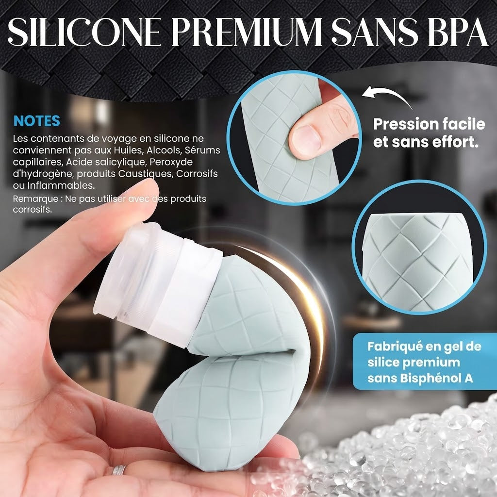 Kit flacons de voyage en silicone