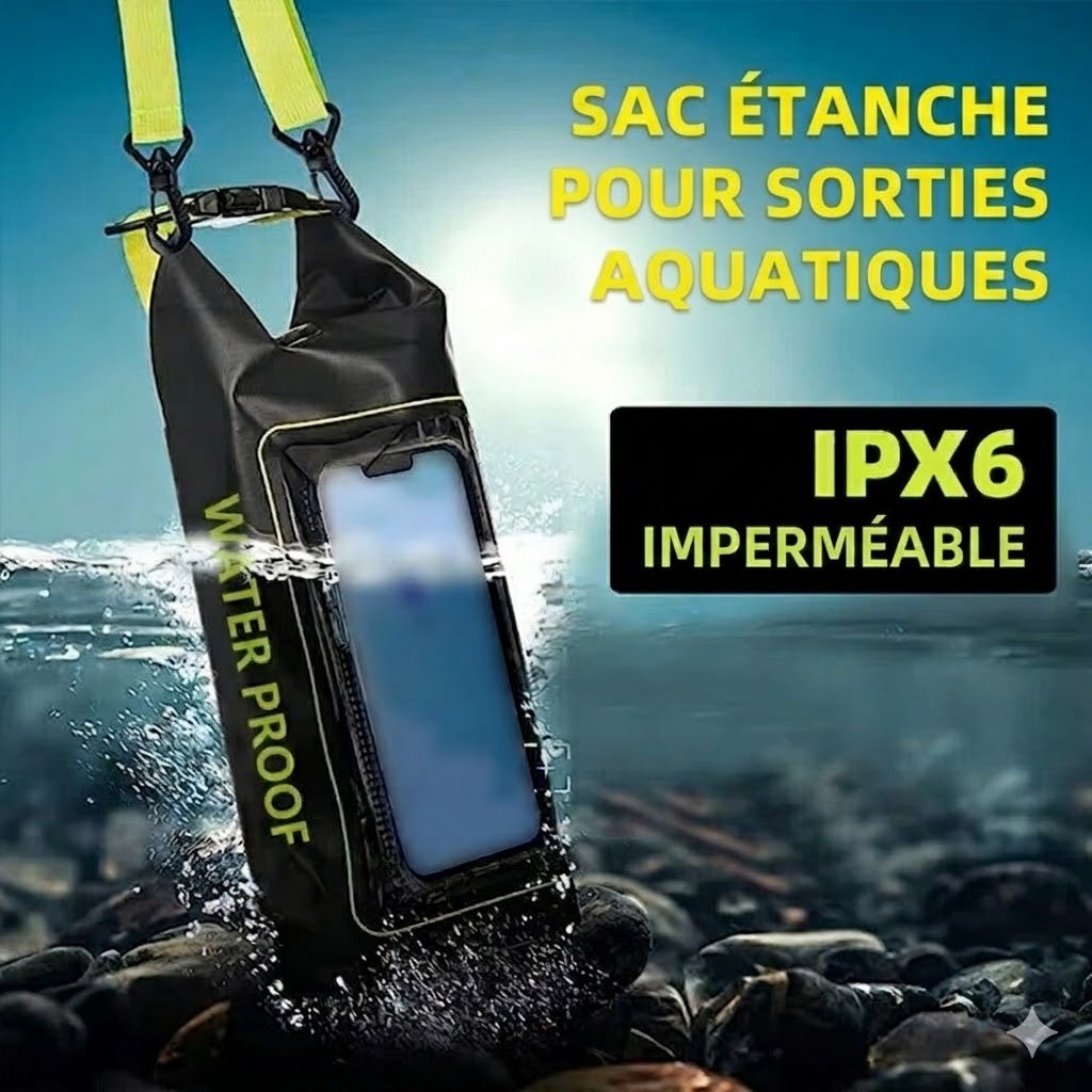 Sacoche Etanche avec Fenêtre Tactile pour Smartphone 2L - Vos Affaires au Sec