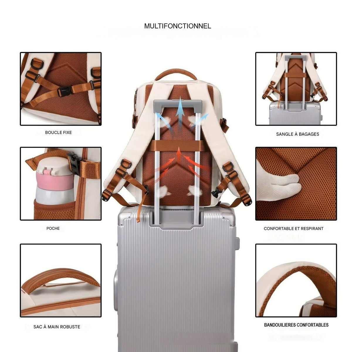 Sac à Dos Voyage 30L - Format Cabine & Organisation Optimisée