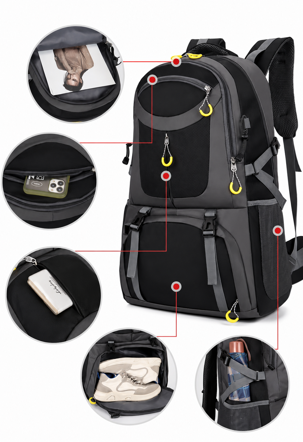Sac à Dos Aventure 60L - Idéal pour les Escapades