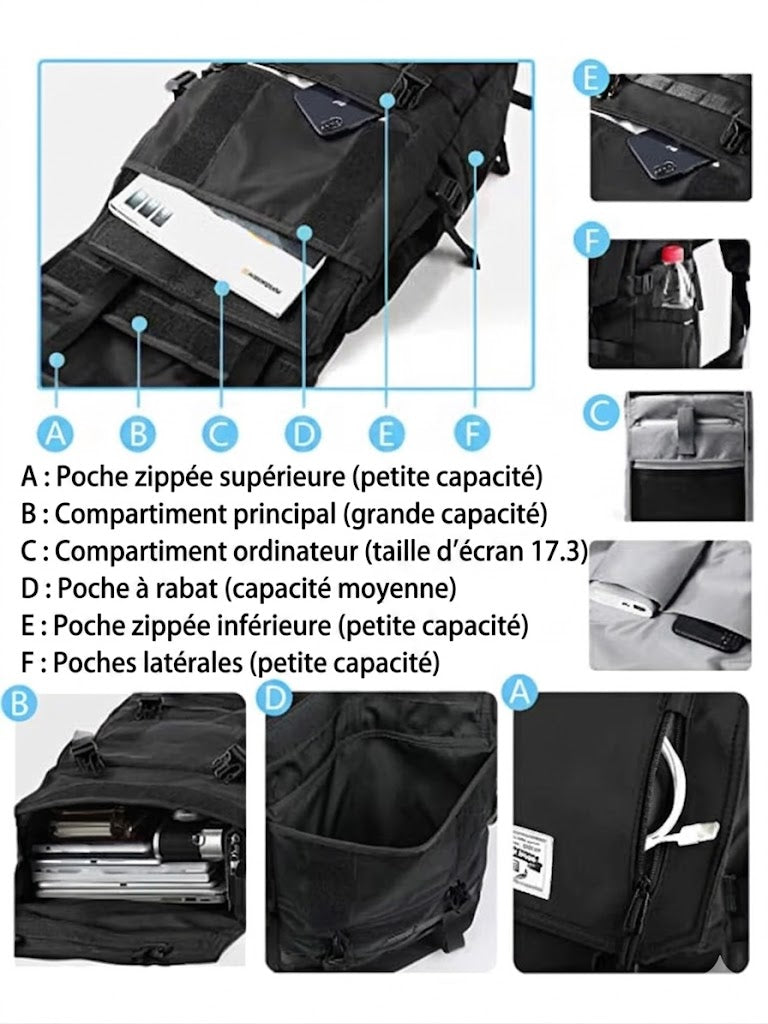 Sac à Dos Voyage Evolutif 40L - Modulable, Résistant & Pratique