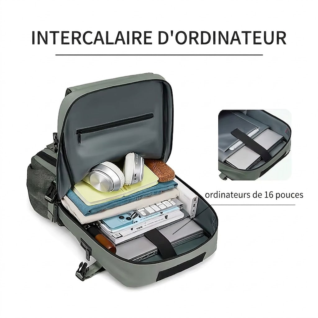 Sac à Dos de Voyage 40L - Compatible Avion & Grande Capacité