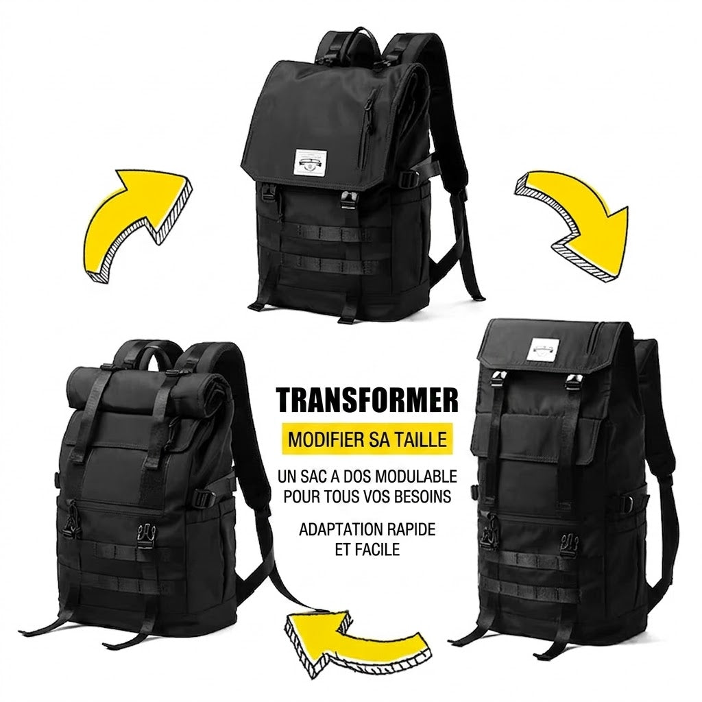 Sac à Dos Voyage Evolutif 40L - Modulable, Résistant & Pratique