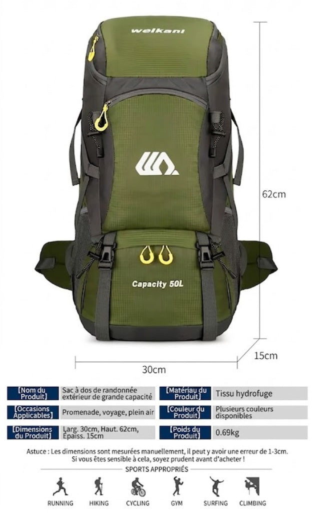 Weikani 50L Hiking Backpack