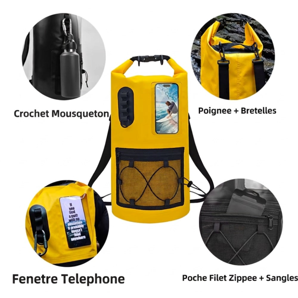 Sac à Dos Waterproof avec Fenêtre Tactile 20 et 30L - Multifonction, Idéal Sport