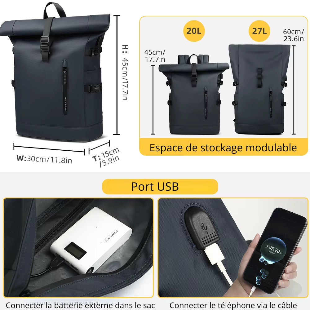 Sac à Dos Roll-Top Héroic Knight 27L - Travail & Quotidien