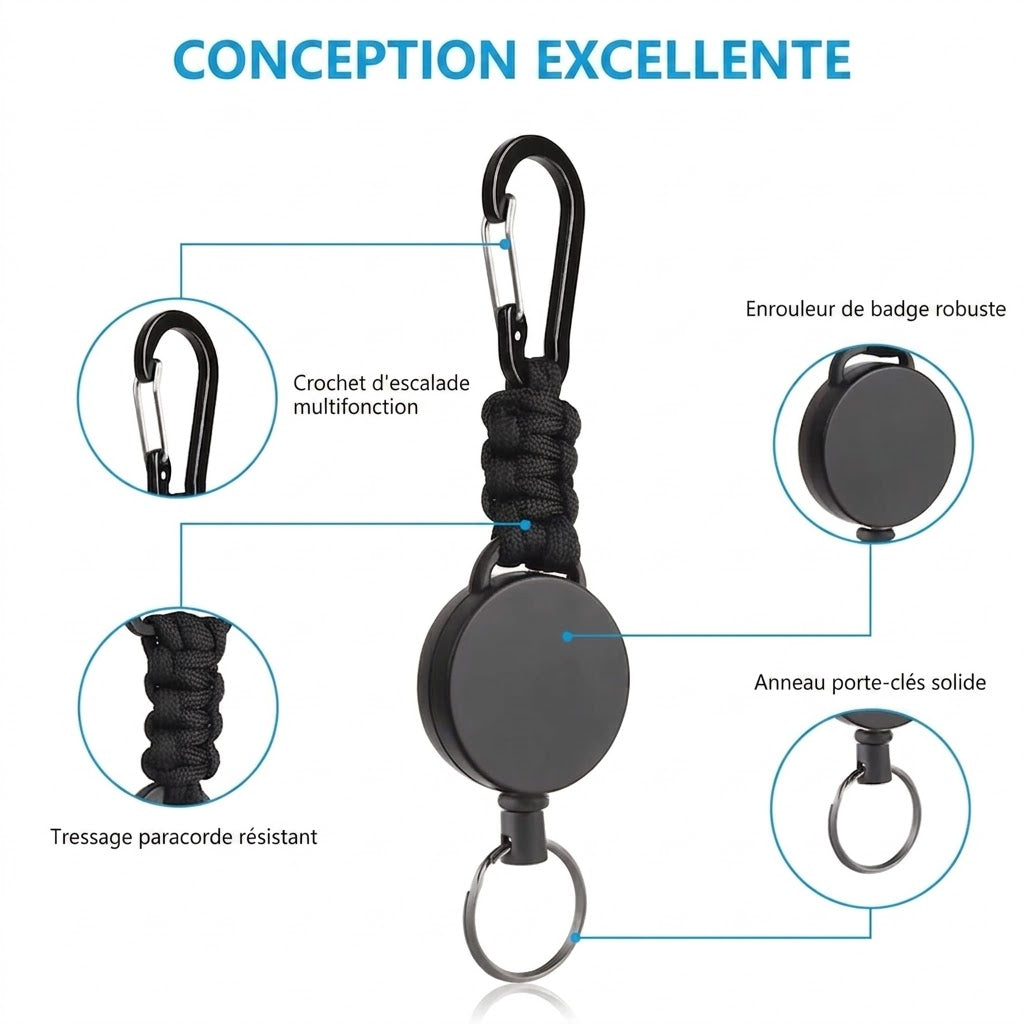 Tactical Retractable Carabiners with Paracord Lot