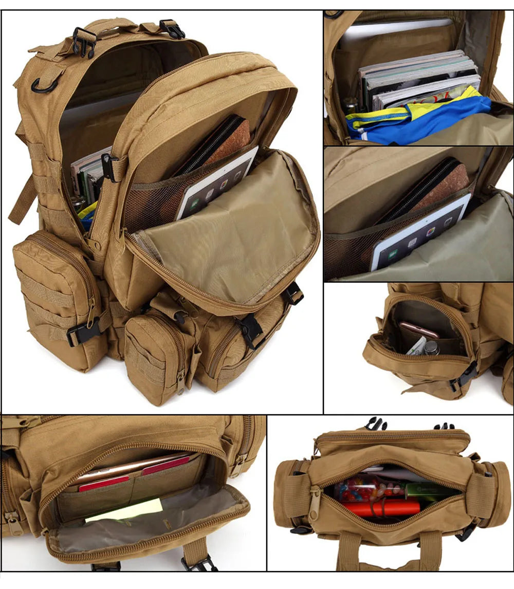 4-in-1 50L Modular Tactical Backpack