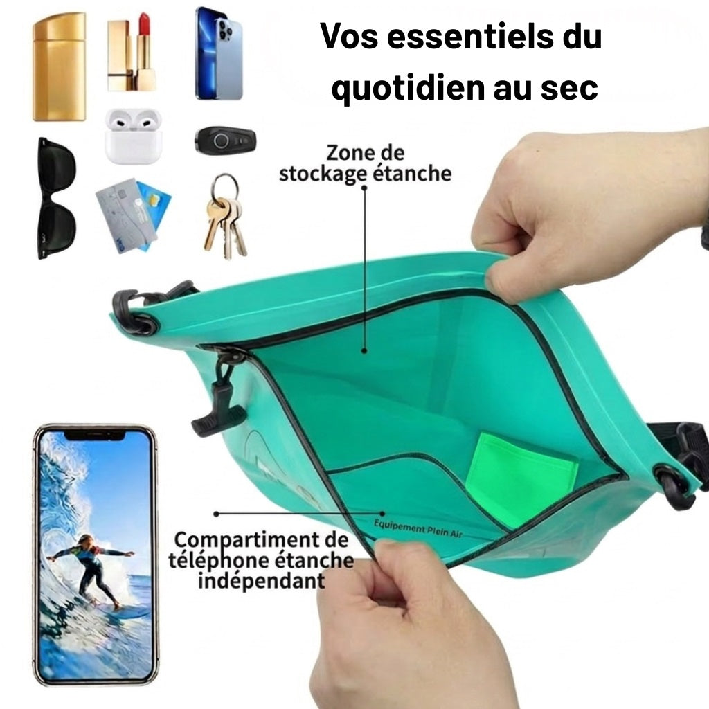 Sacoche Imperméable Bandoulière 0,5L - Idéal Piscine, Plage
