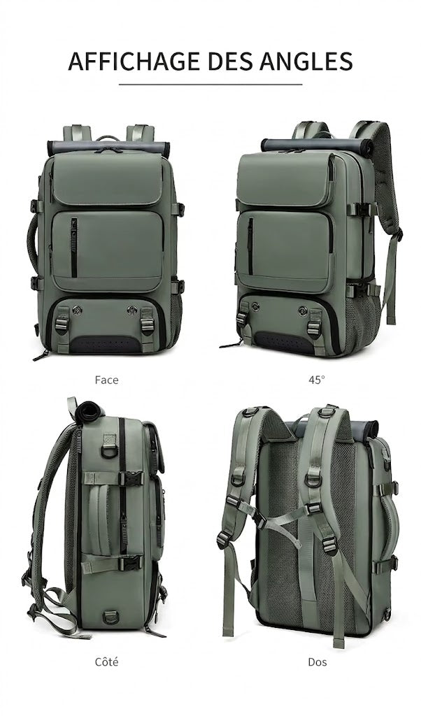 Sac à Dos de Voyage 40L - Compatible Avion & Grande Capacité