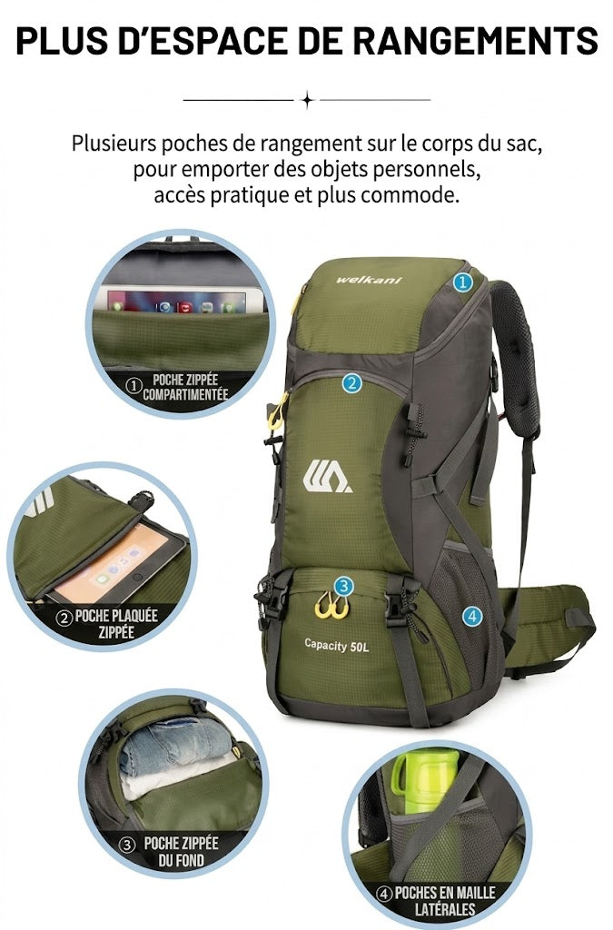 Weikani 50L Hiking Backpack