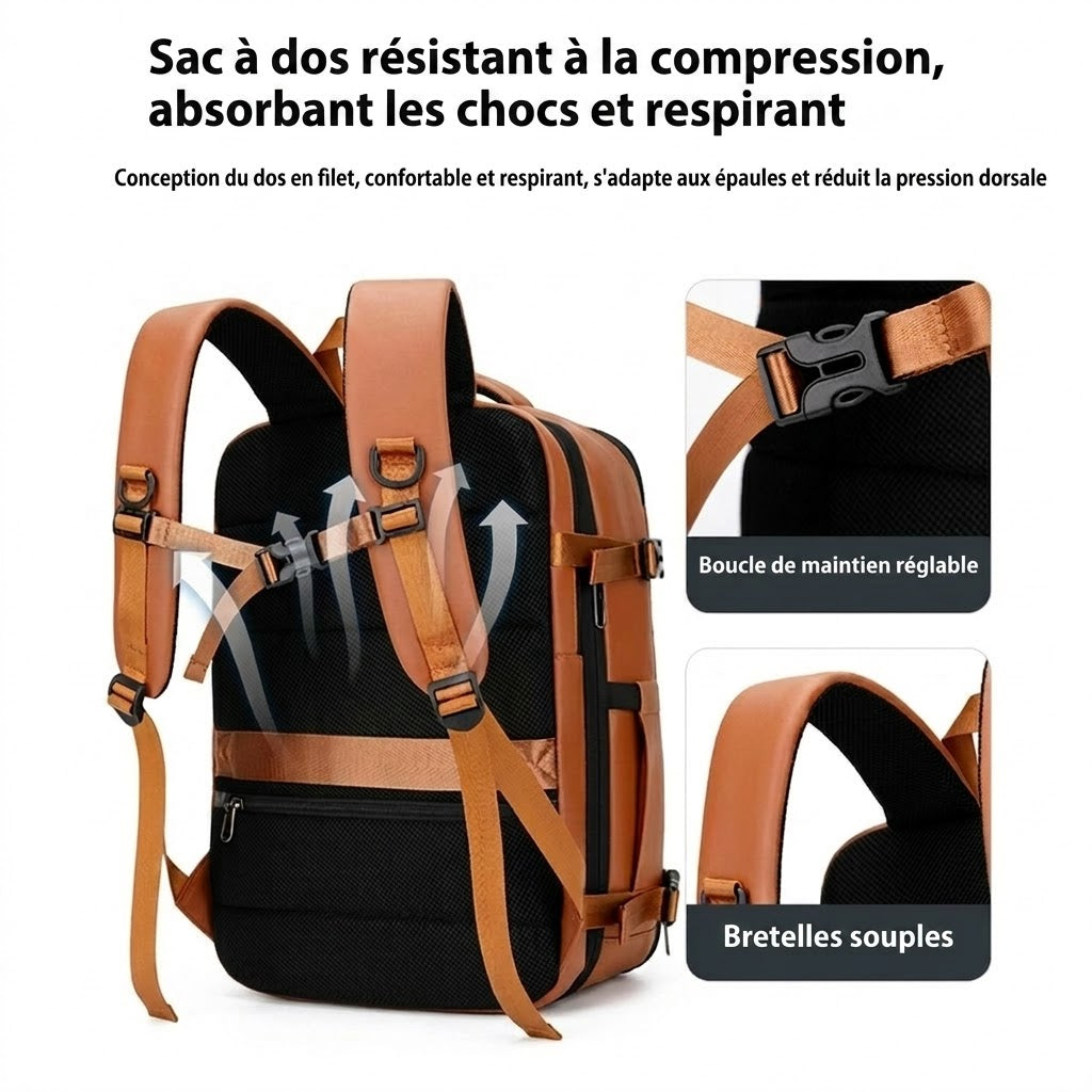 Sac à Dos Cabine 35L - Elégance et Confort Premium