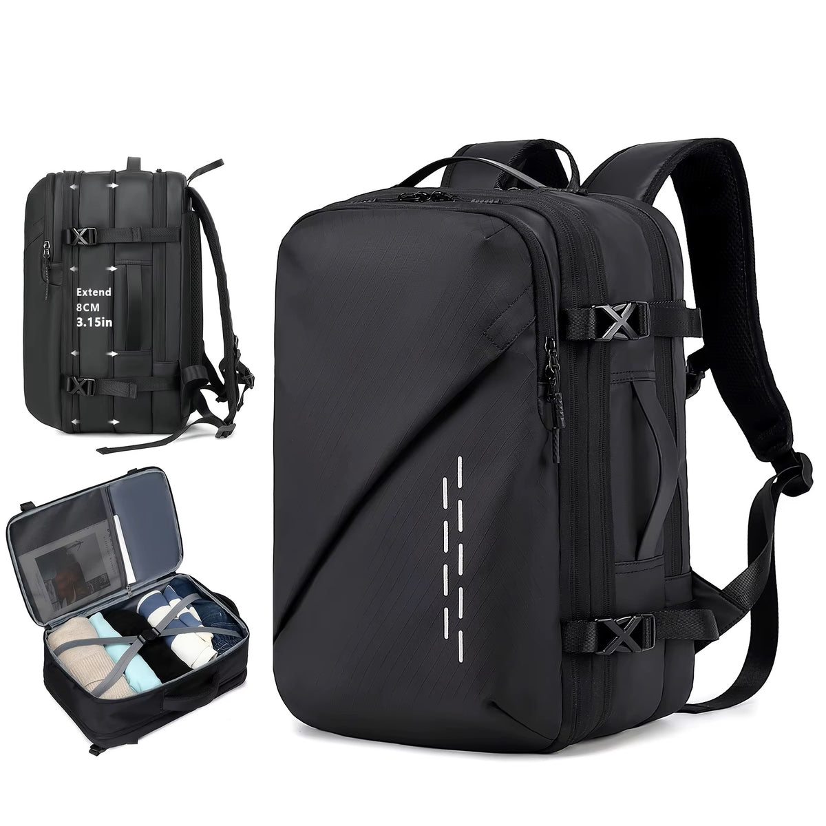 Sac à Dos Voyage Extensible 39L avec Compression sous Vide