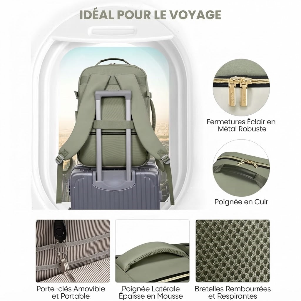 Sac à Dos de Voyage Cabine 40L Multifonction – Idéal Court Séjour