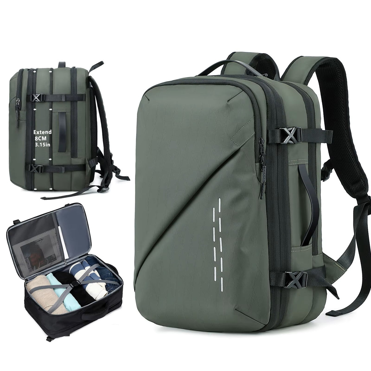 Sac à Dos Voyage Extensible 39L avec Compression sous Vide